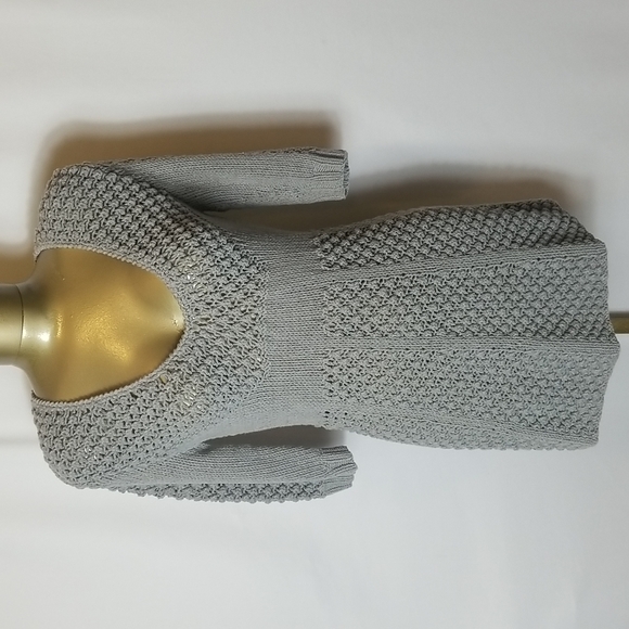 ARYEH GREY HAND KNITTED TUNIC SWEATER/SWEATER MINI DRESS - Picture 1 of 9